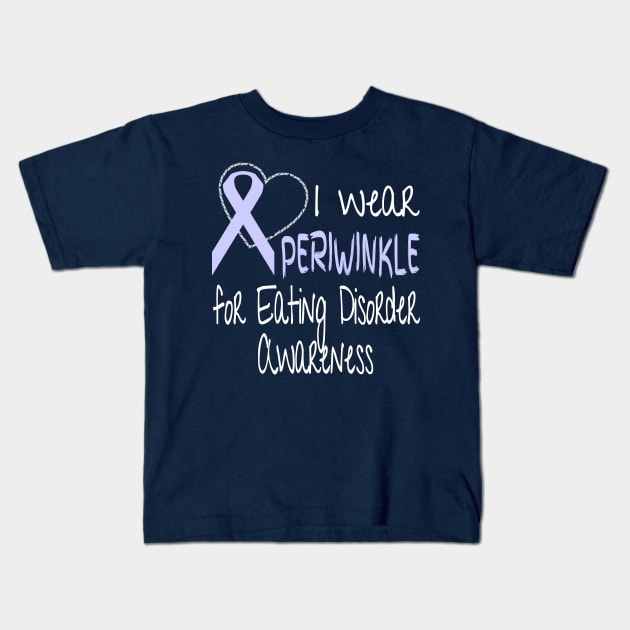 I Wear Periwinkle For Eating Disorder Awareness Kids T-Shirt by nikkidawn74